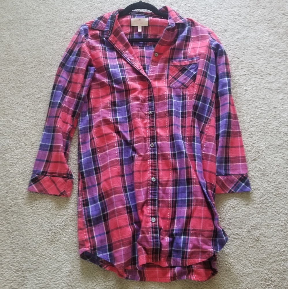 Victoria Secret long cotton flannel shirt size s